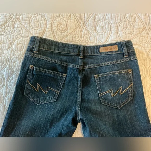 Y2K Mudd Jeans Straight Leg Low Rise Dark Wash women size 9 - Picture 4 of 12